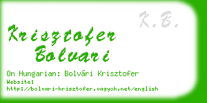 krisztofer bolvari business card